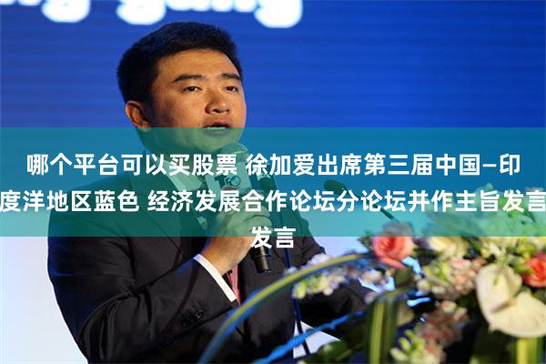哪个平台可以买股票 徐加爱出席第三届中国―印度洋地区蓝色 经济发展合作论坛分论坛并作主旨发言
