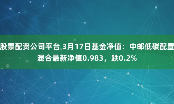 股票配资公司平台 3月17日基金净值：中邮低碳配置混合最新净值0.983，跌0.2%