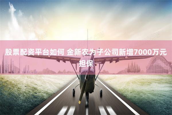 股票配资平台如何 金新农为子公司新增7000万元担保