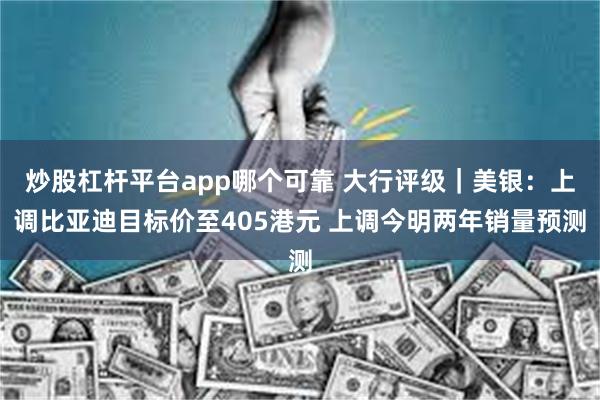 炒股杠杆平台app哪个可靠 大行评级｜美银：上调比亚迪目标价至405港元 上调今明两年销量预测