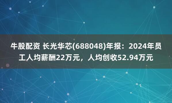 牛股配资 长光华芯(688048)年报：2024年员工人均薪酬22万元，人均创收52.94万元