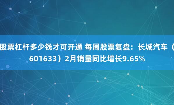股票杠杆多少钱才可开通 每周股票复盘：长城汽车（601633）2月销量同比增长9.65%