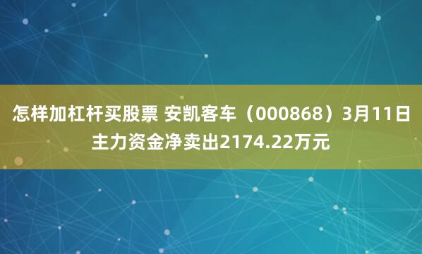 怎样加杠杆买股票 安凯客车（000868）3月11日主力资金净卖出2174.22万元
