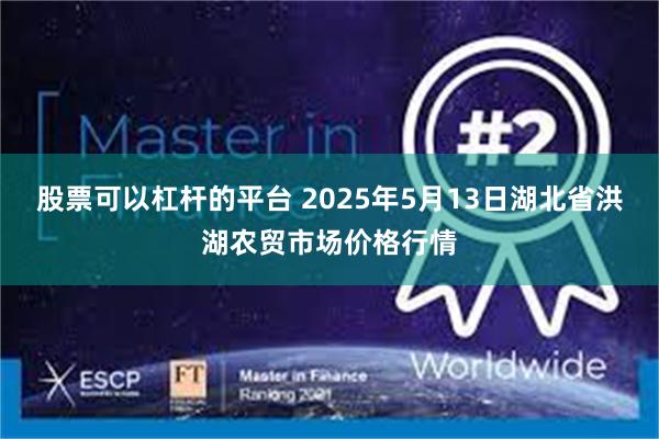 股票可以杠杆的平台 2025年5月13日湖北省洪湖农贸市场价格行情